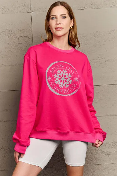 SNOW DAY SUPPORTER Round Neck Sweatshirt