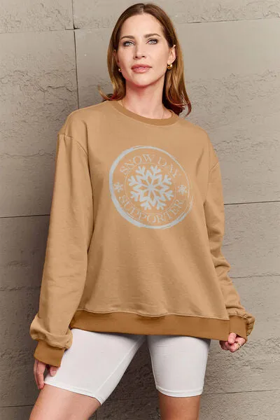 SNOW DAY SUPPORTER Round Neck Sweatshirt