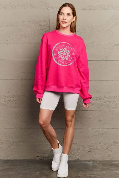 SNOW DAY SUPPORTER Round Neck Sweatshirt