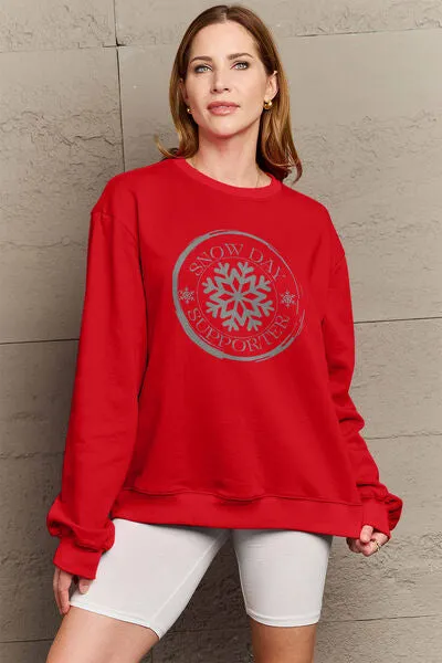 SNOW DAY SUPPORTER Round Neck Sweatshirt