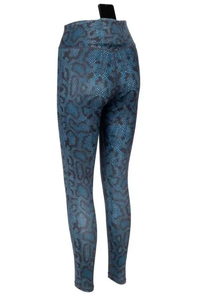 Sssssavasana Blue Snake Print Eco-Friendly Yoga Pants