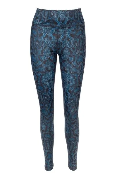 Sssssavasana Blue Snake Print Eco-Friendly Yoga Pants