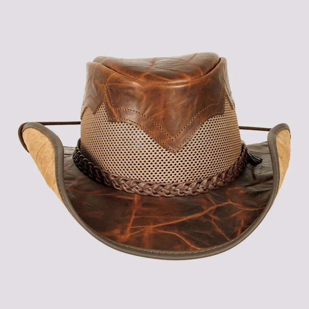 Stampede | Womens Cowhide Leather Cowgirl Hat with Mesh Sides