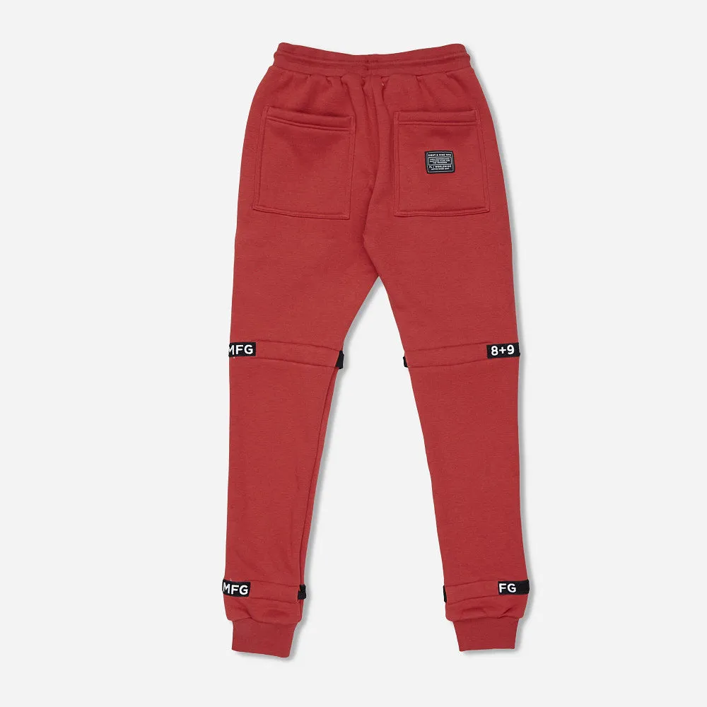 Strapped Up Skinny Fleece Joggers Rust