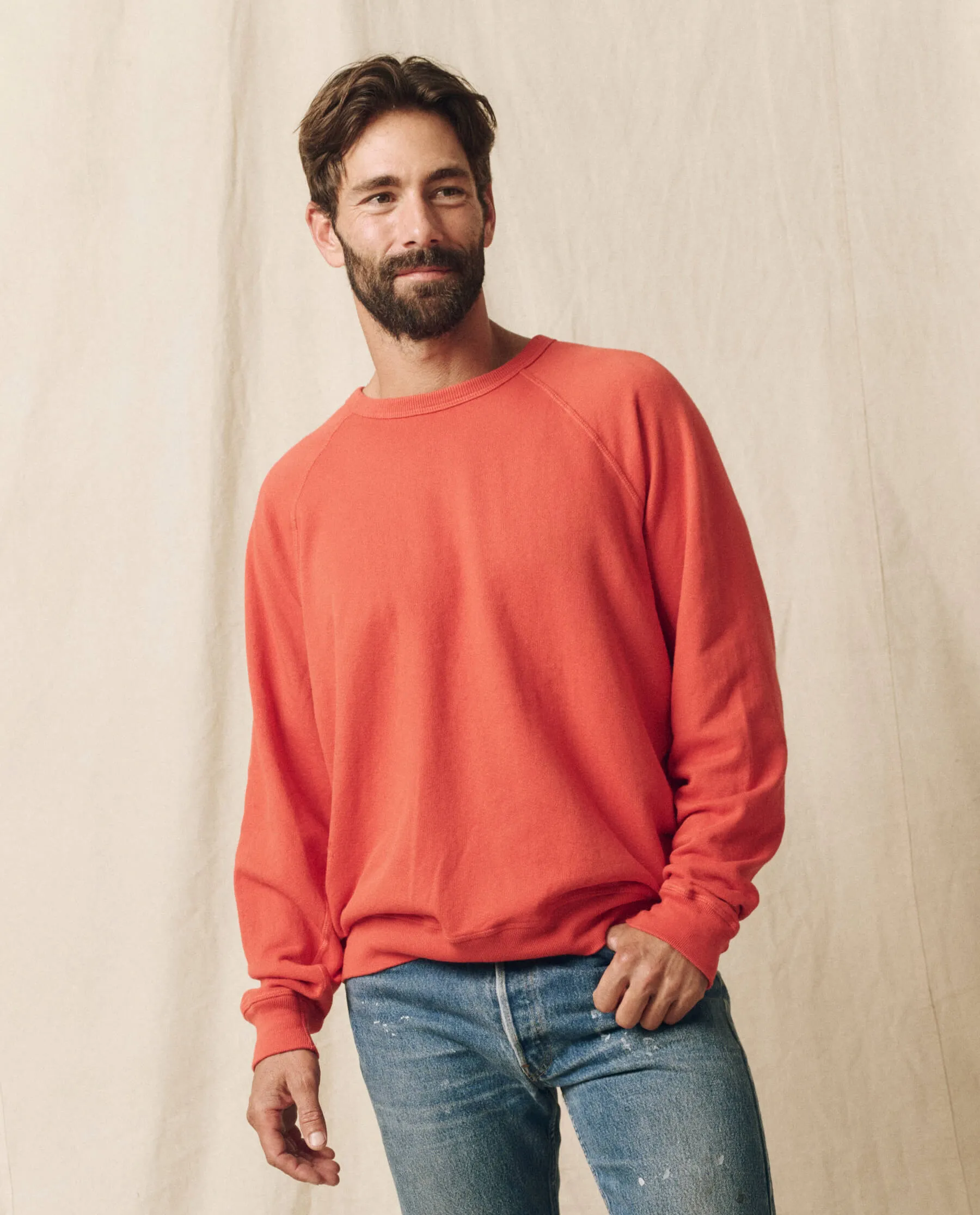 The Men's College Sweatshirt. -- Heirloom Tomato