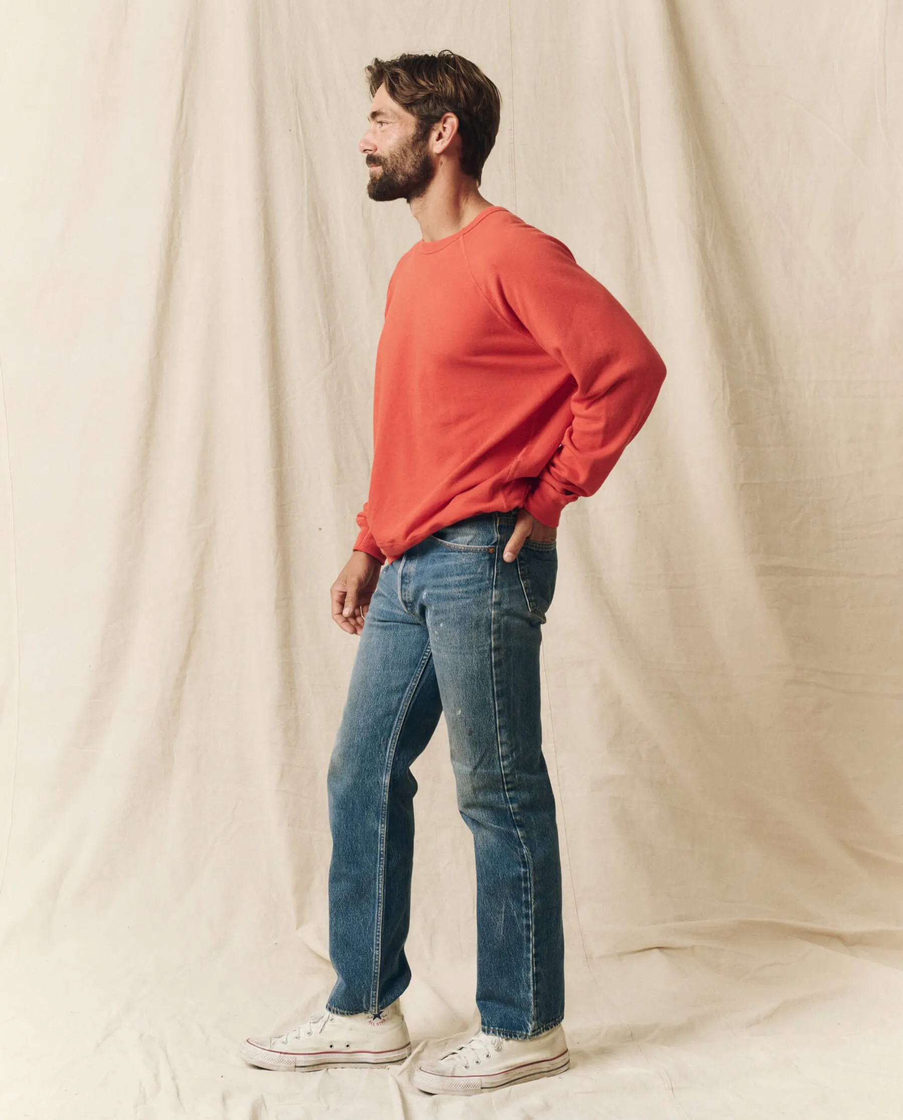 The Men's College Sweatshirt. -- Heirloom Tomato