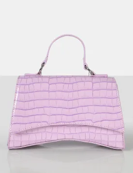 The Remmy Lilac Croc Mini Handbag