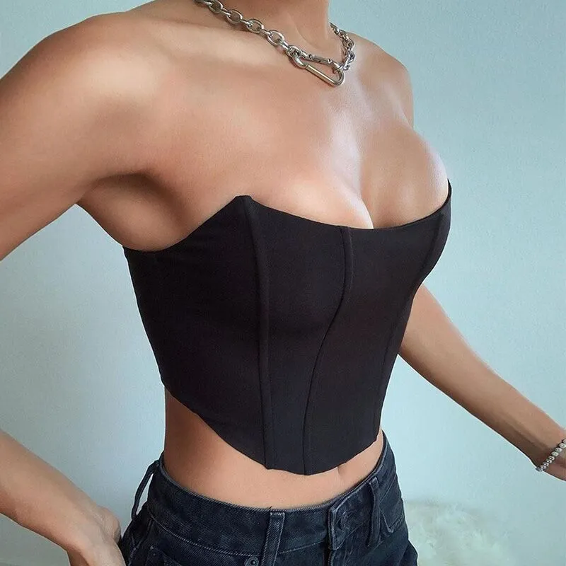 Trendy Velvet Backless Bustier Corset